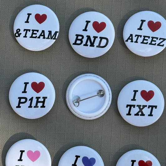 i heart ___ kpop mini badges