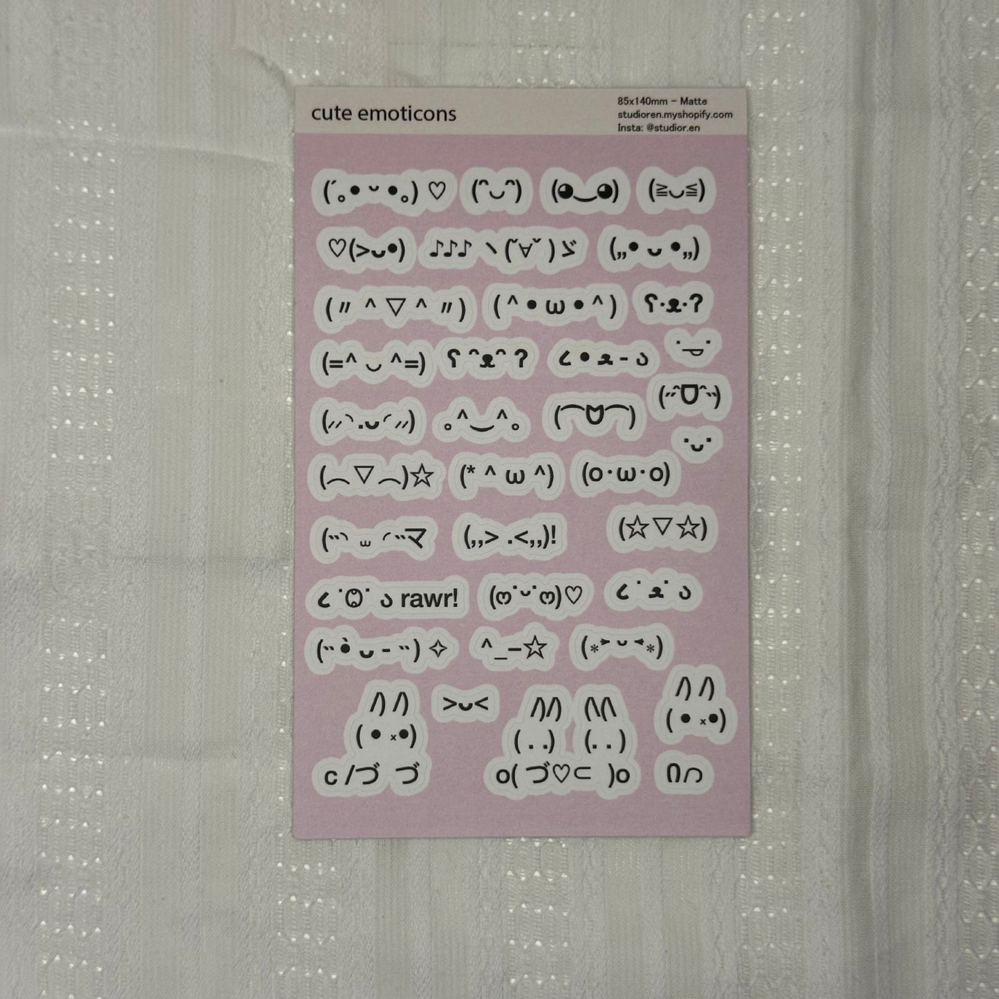 cute emoticons sticker sheet