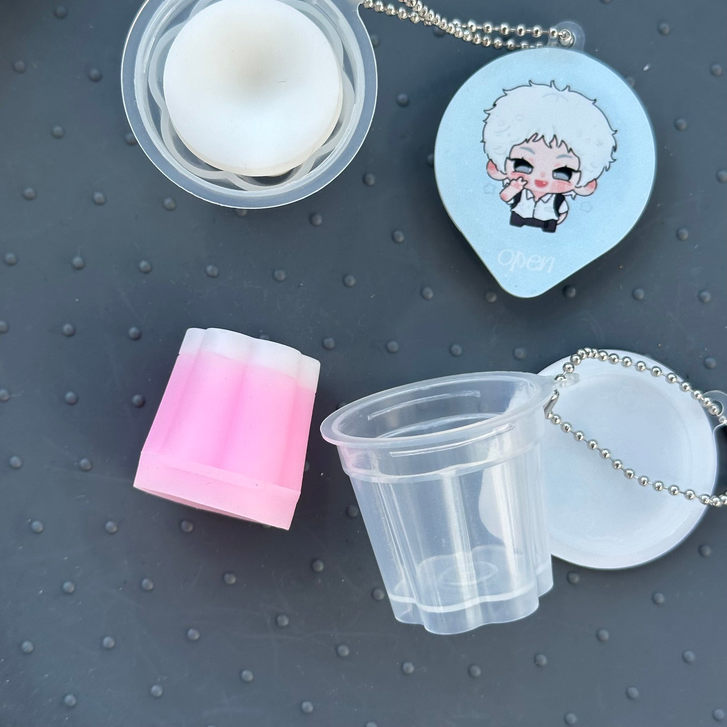 anime pudding pot keychains