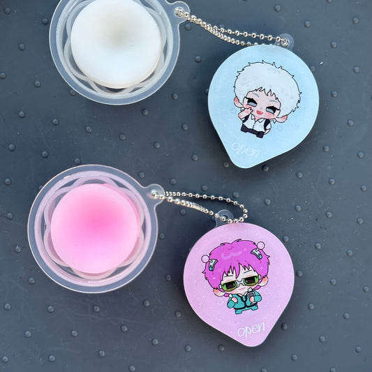 anime pudding pot keychains
