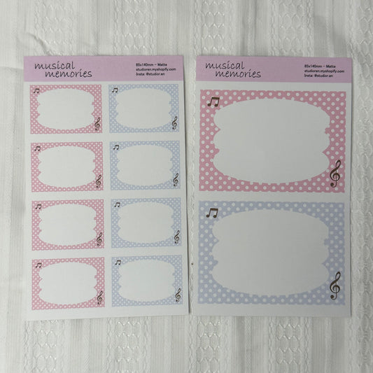 Musical memories frame sticker sheet