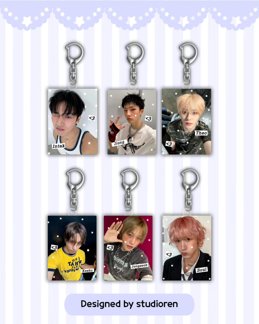 P1harmony ID Photo Keychains