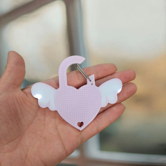 Angel Heart Lock Acrylic Carabiners