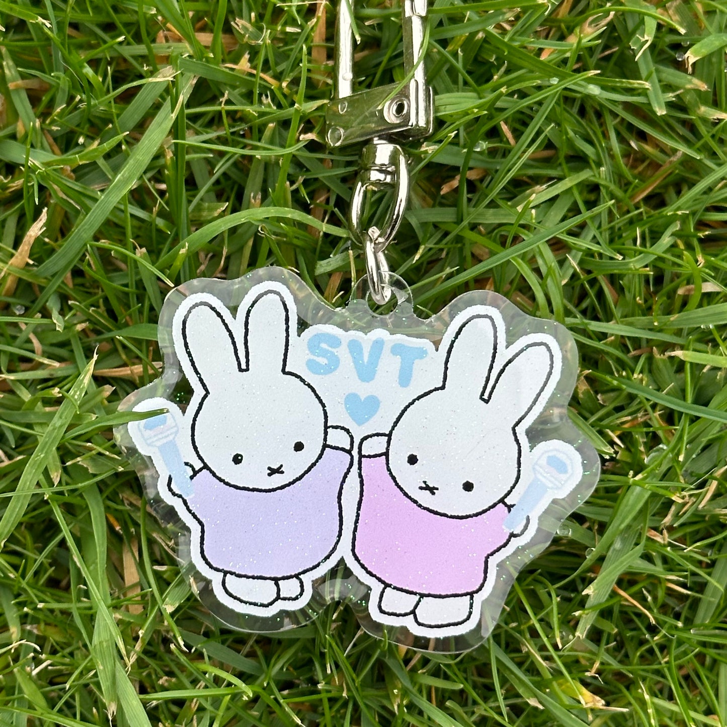 Carat Miffy Duo Glitter Epoxy Keychain