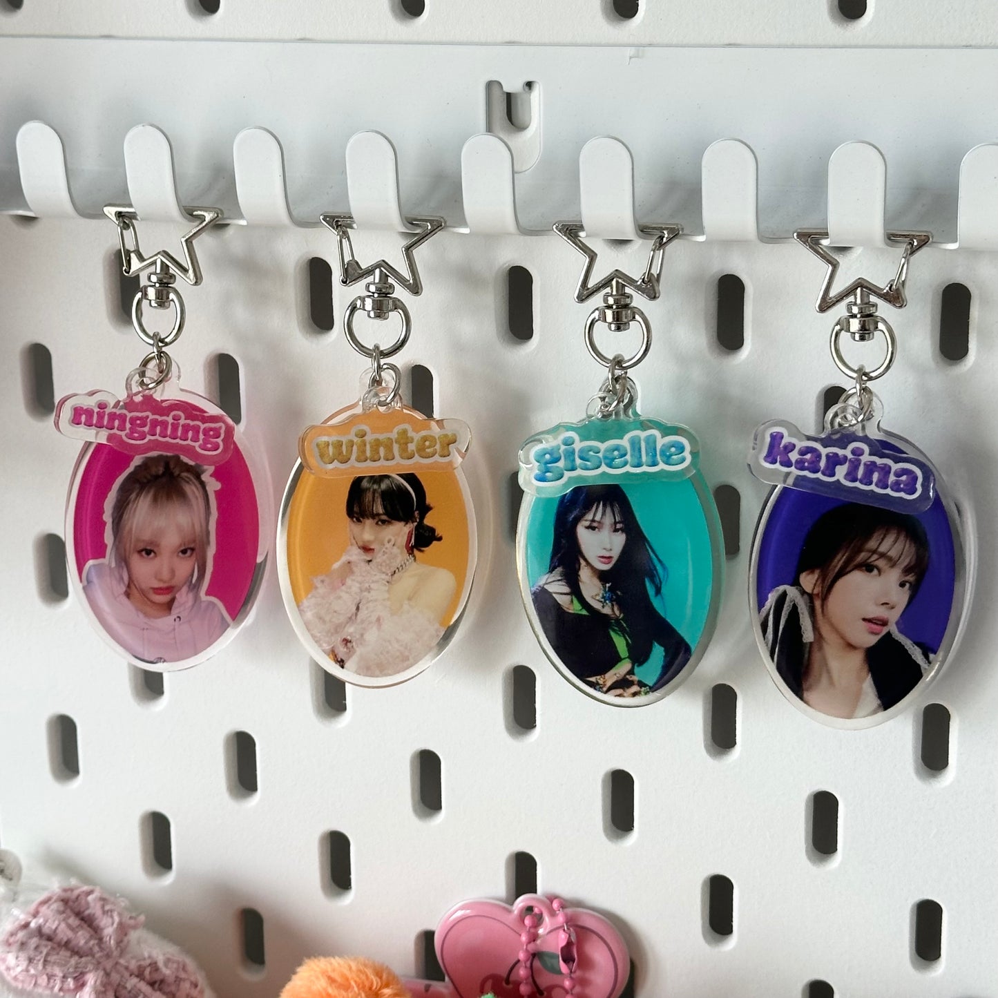 AESPA Member keyrings with name charms