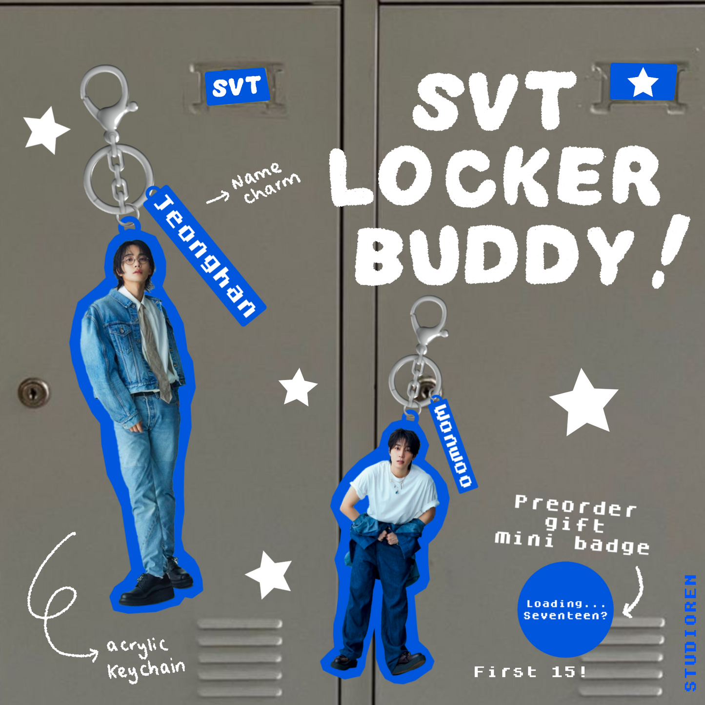 Kpop Seventeen locker buddy keychains