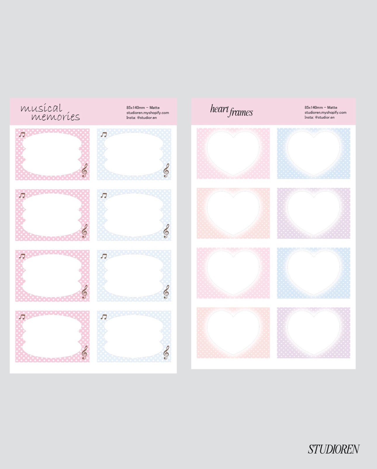 Musical memories frame sticker sheet