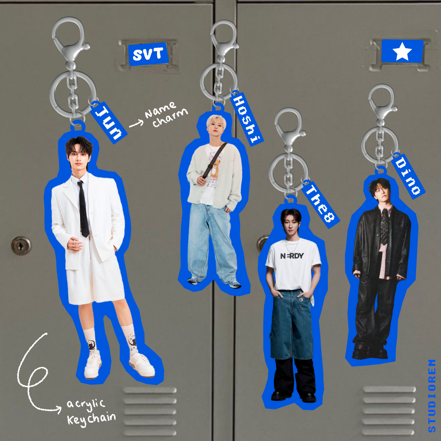Kpop Seventeen locker buddy keychains