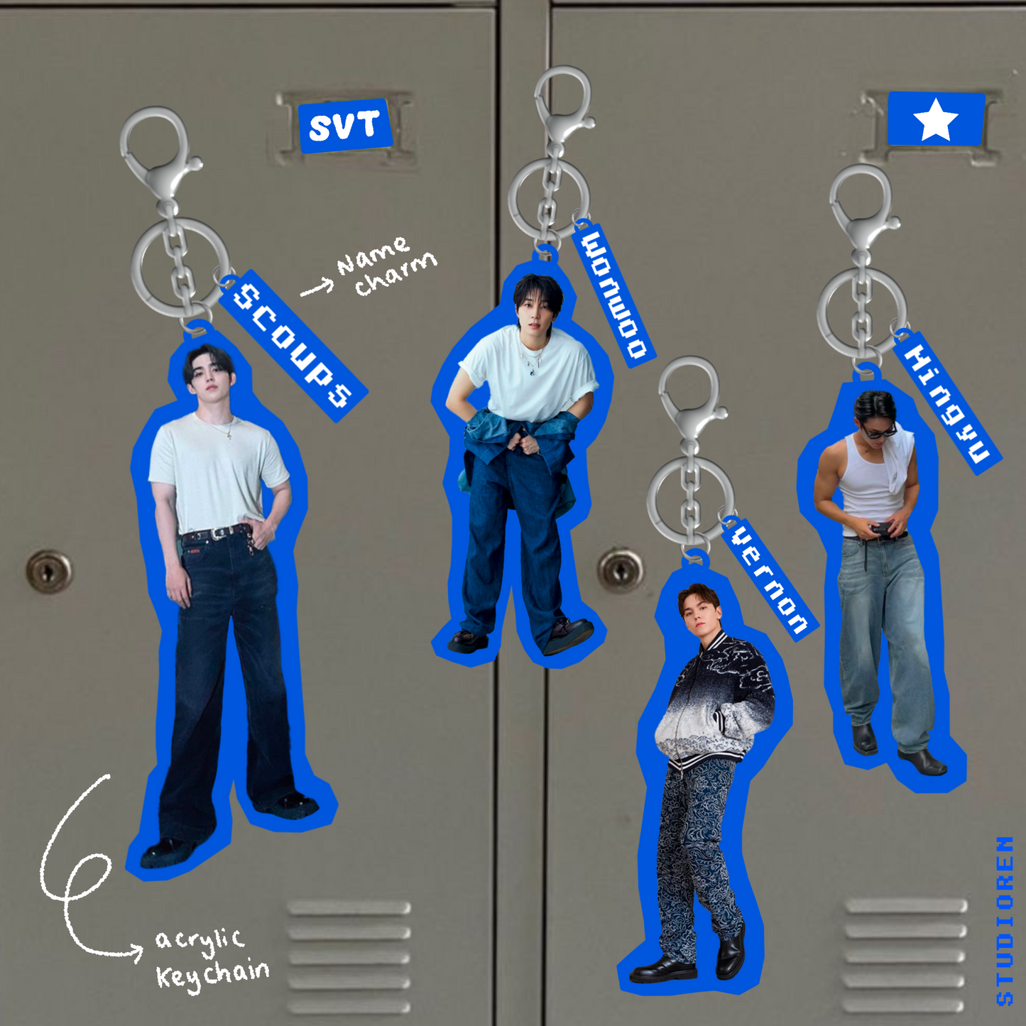 Kpop Seventeen locker buddy keychains