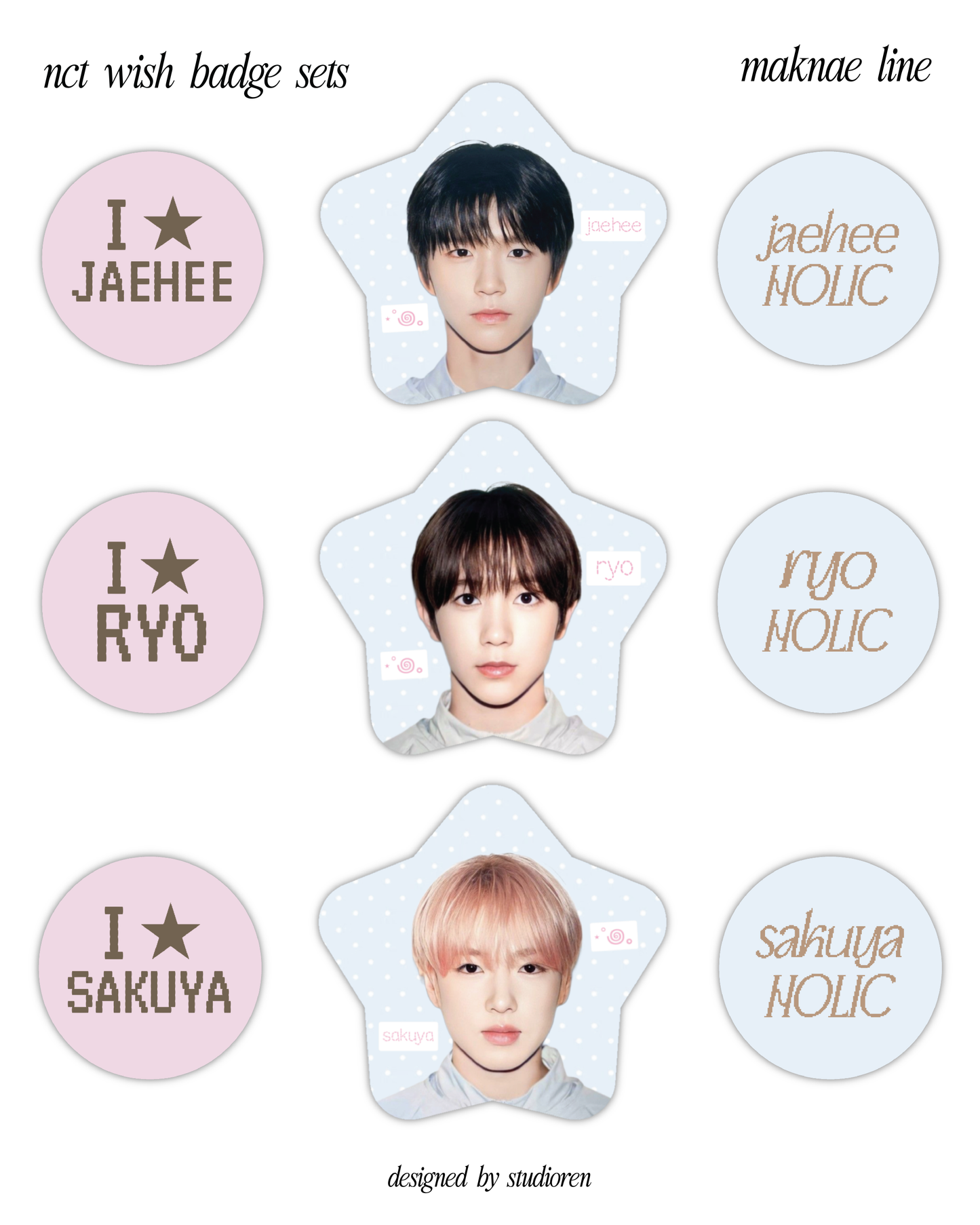 nct wish cupid badge sets