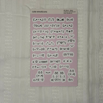cute emoticons sticker sheet