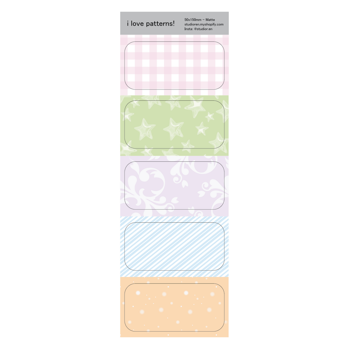 i love patterns sticker sheet [preorder]