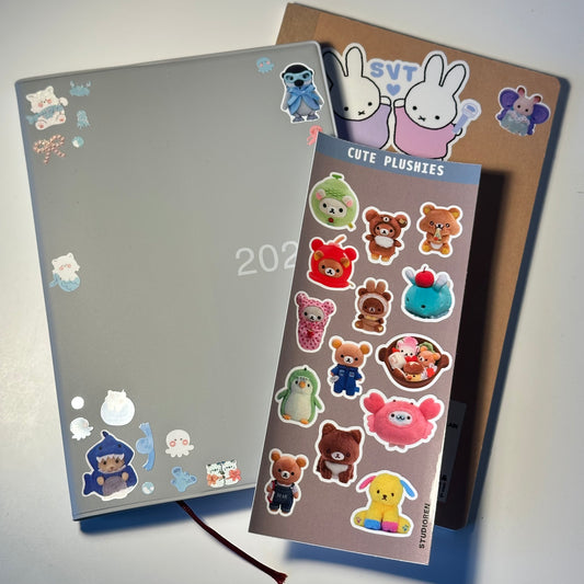 Cute plushies sticker sheet