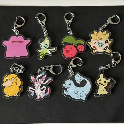 Pokemon fanart acrylic keychains