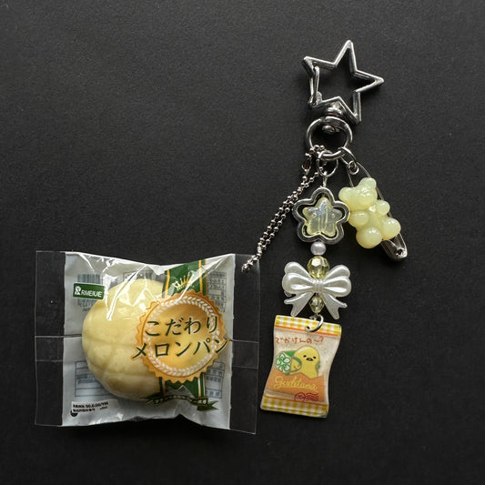 Japanese squishy melonpan trinket  keychain