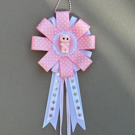handmade pink kitten rosette