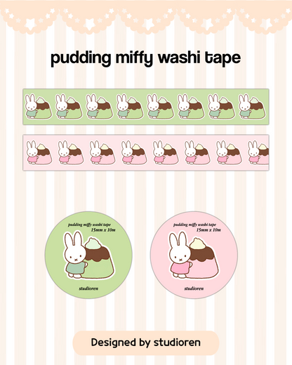 Miffy strawberry pudding washi tape