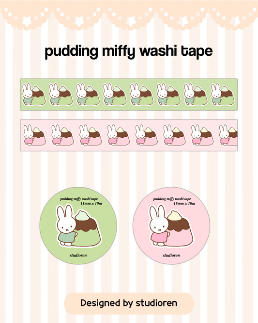 PREORDER Miffy pudding washi tape