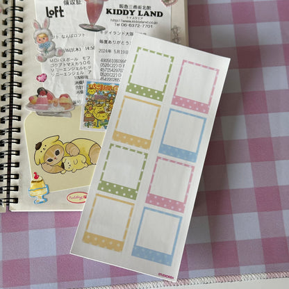 Photo frame sticker sheet