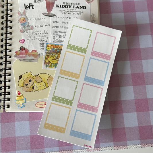 Mini photo frame sticker sheet