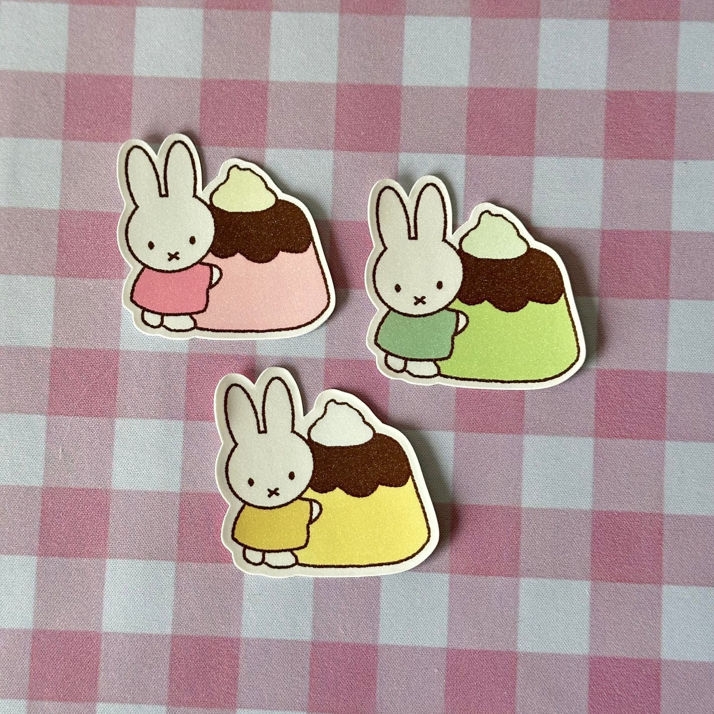 Pudding miffy glitter sticker flakes