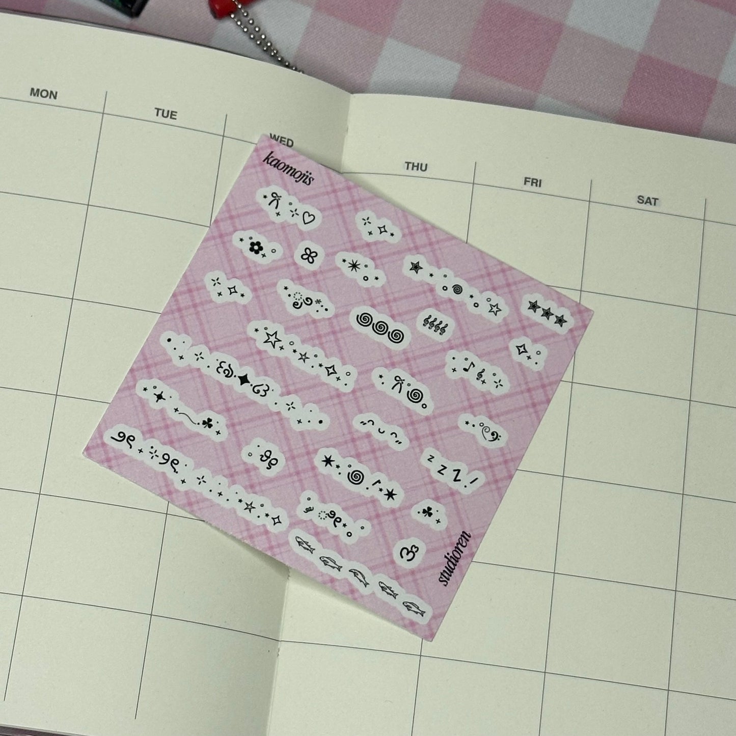 Kaomoji sticker sheet