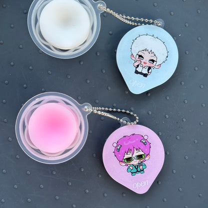 anime pudding pot keychains