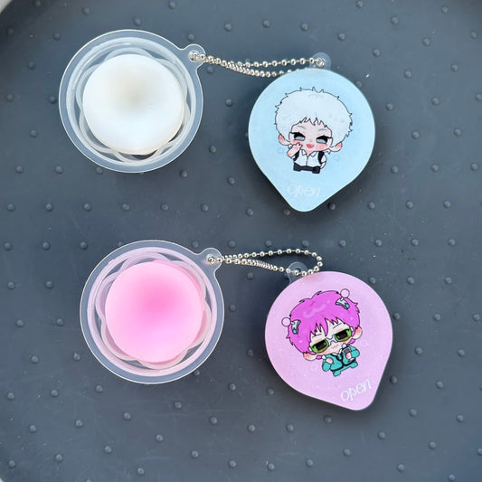 anime pudding pot keychains