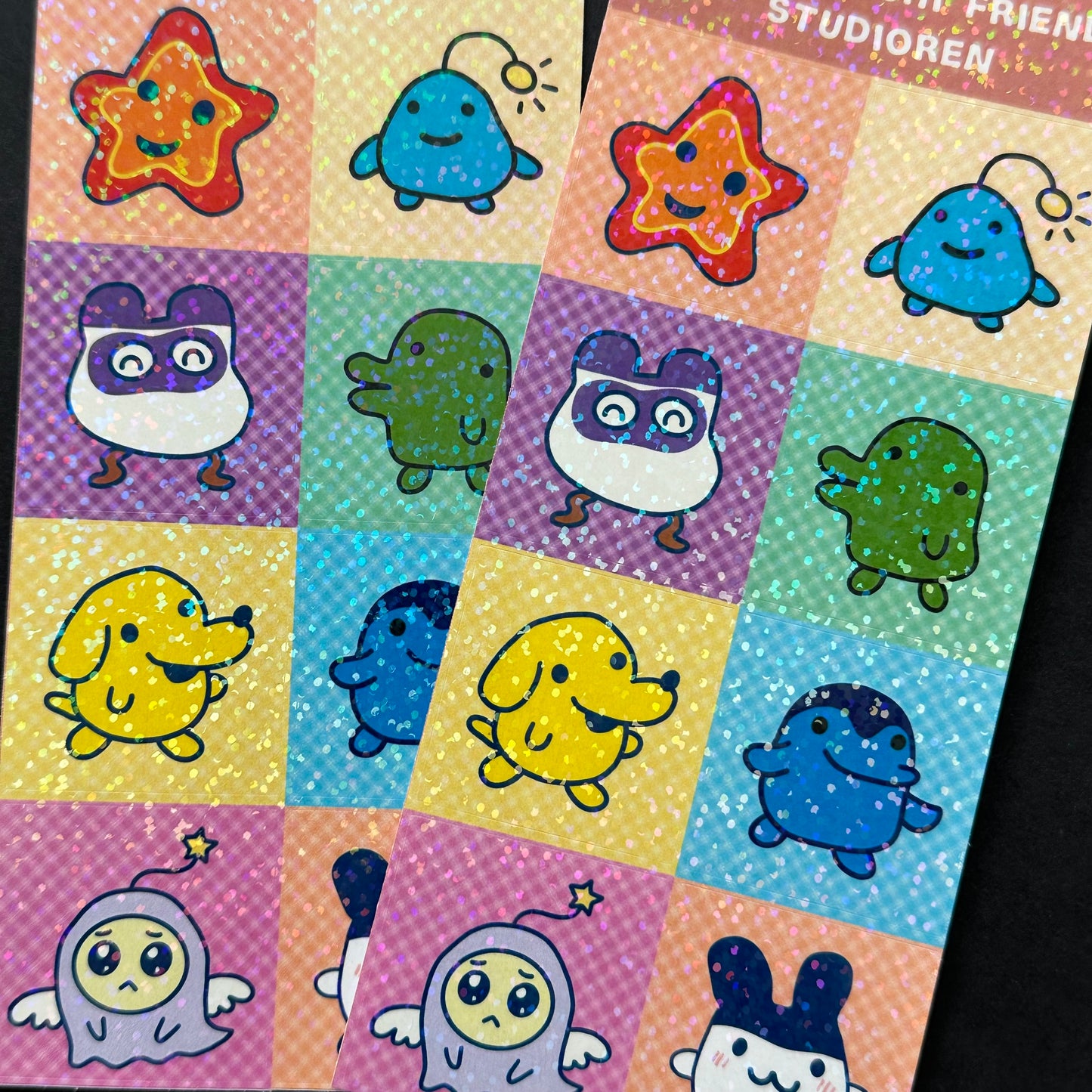 Tamagotchi glitter sticker sheets
