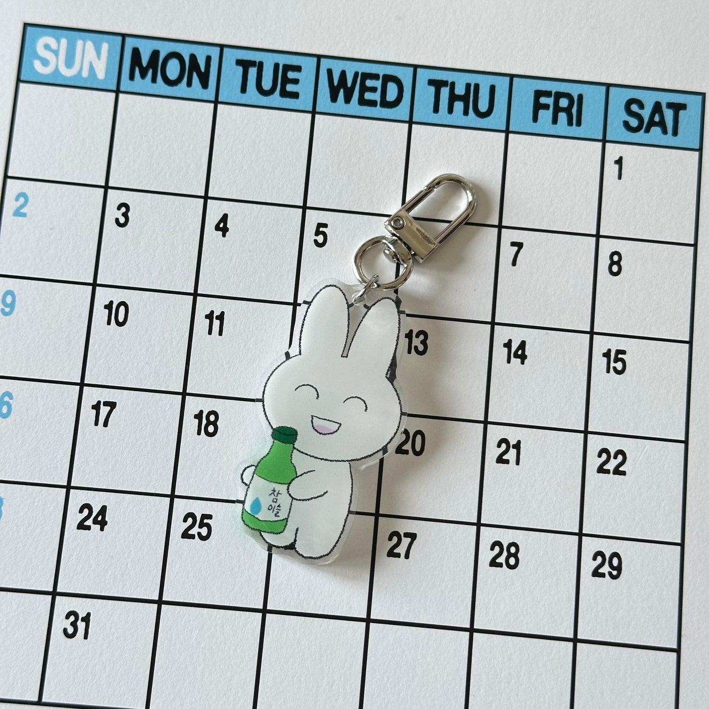 Original Character Bunny Glitter Keychains