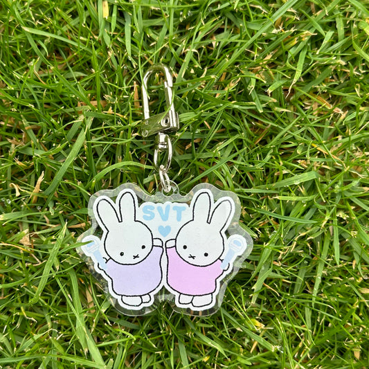 Carat Miffy Duo Glitter Epoxy Keychain