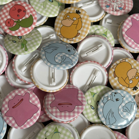 Pokemon fanart badge gacha blind bags