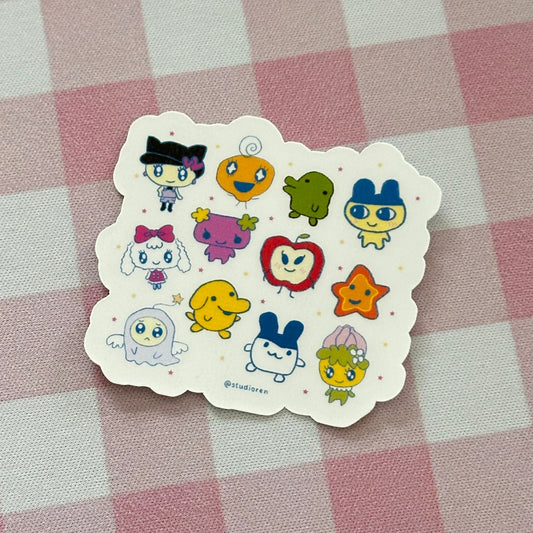 Tamagotchi friends sticker flake