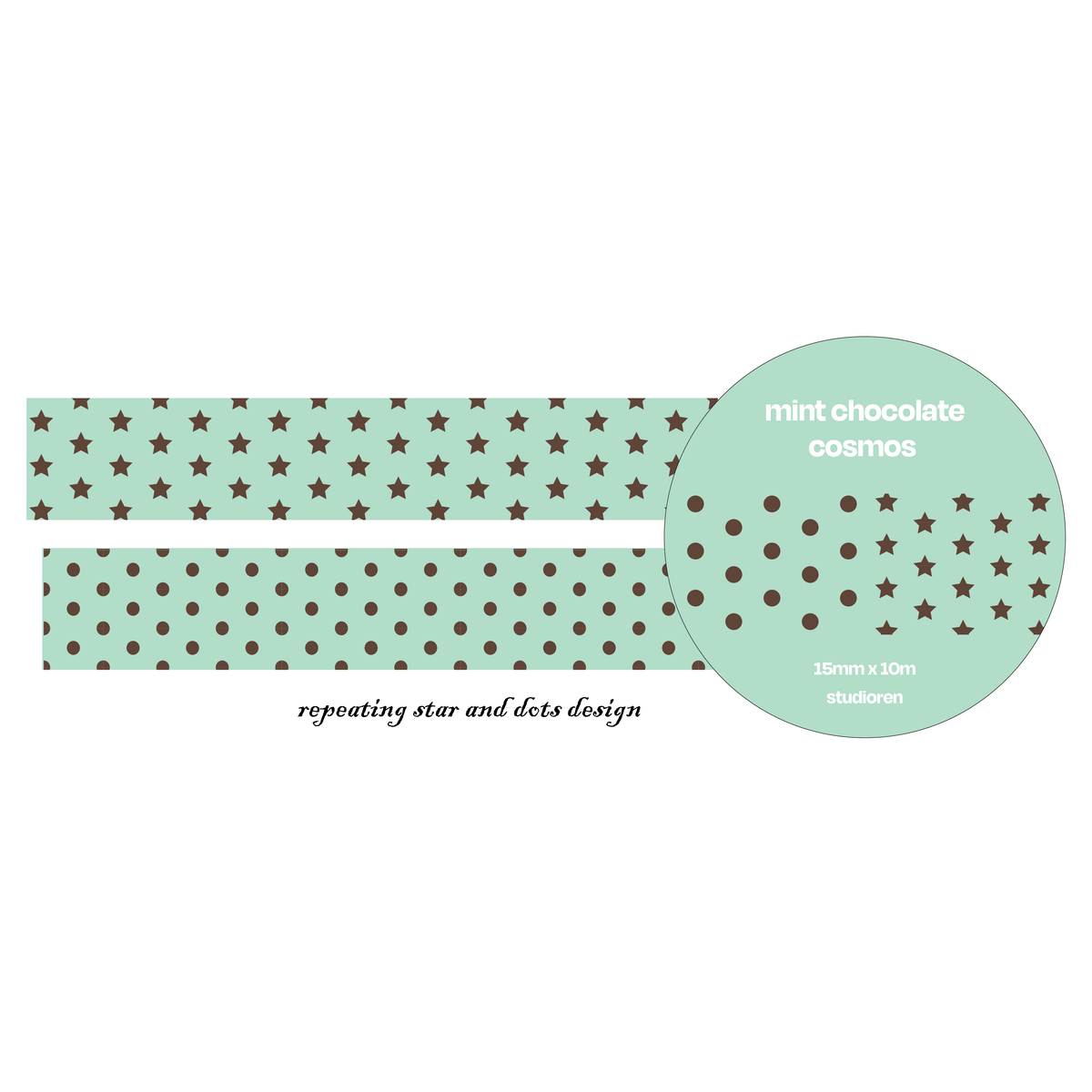 mint choco cosmos washi tape [preorder]