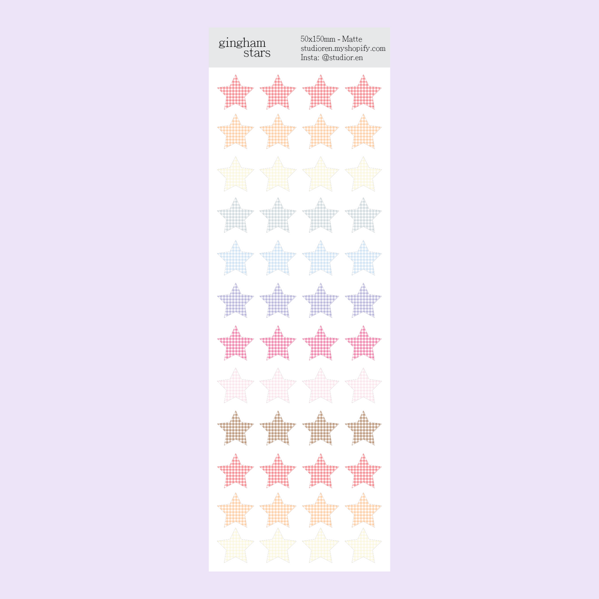 gingham stars sticker sheet [preorder]