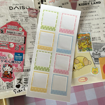 Photo frame sticker sheet
