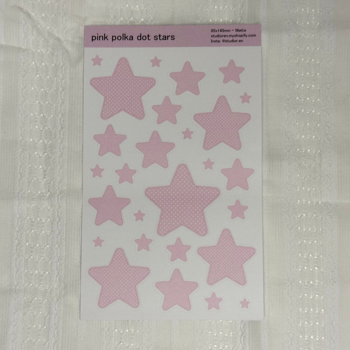 Polka dot stars sticker sheet