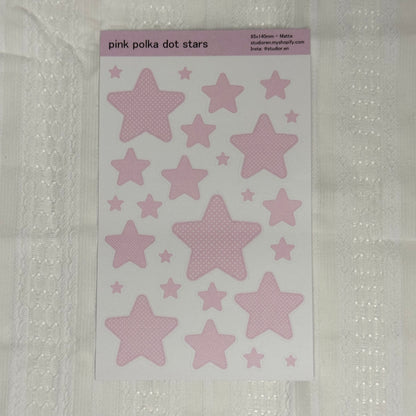 Polka dot stars sticker sheet