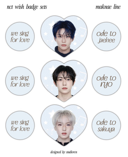 nct wish heart badge sets [PREORDER]