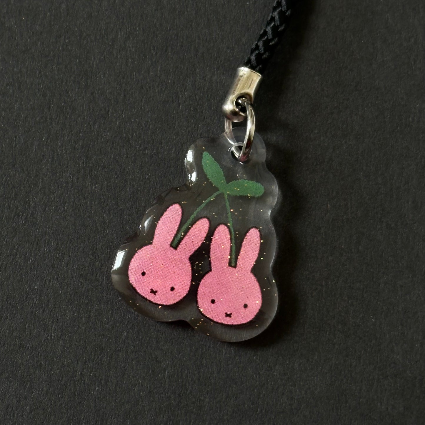 Smiski & miffy glittery phone charms / keychain