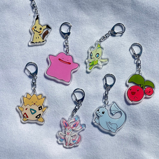 Pokemon fanart gacha keychains