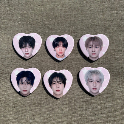 nct wish pink heart badges