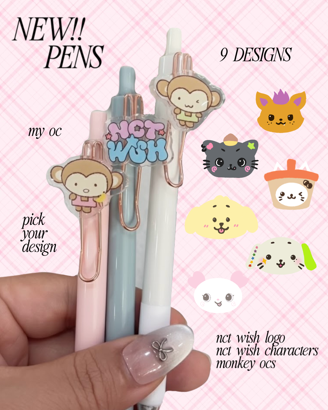 nct wish character pens