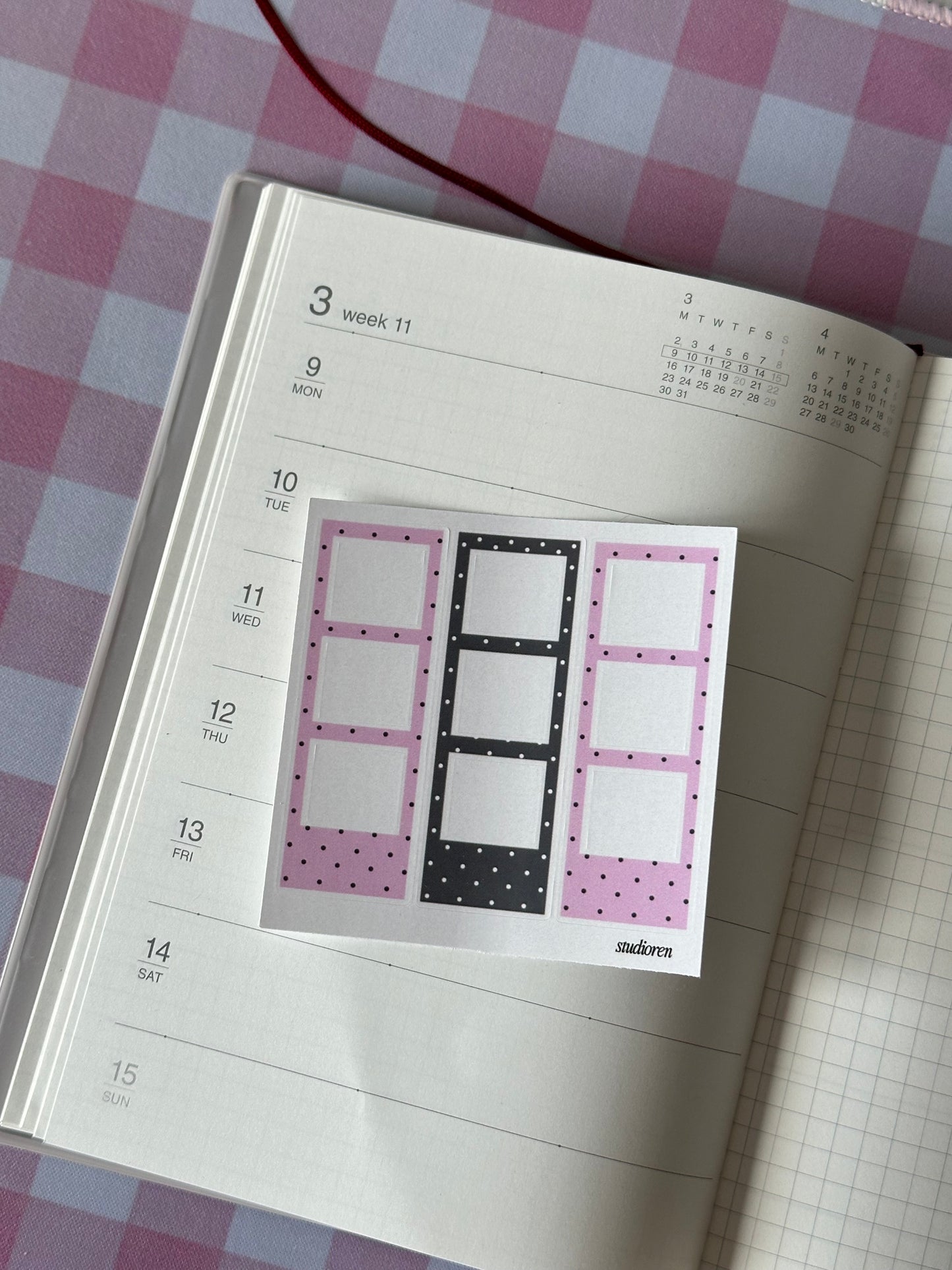Mini photobooth frame sticker sheet