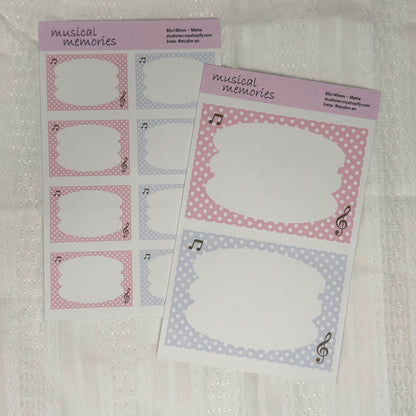 Musical memories frame sticker sheet