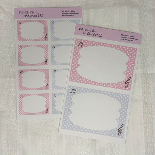 Musical memories frame sticker sheet