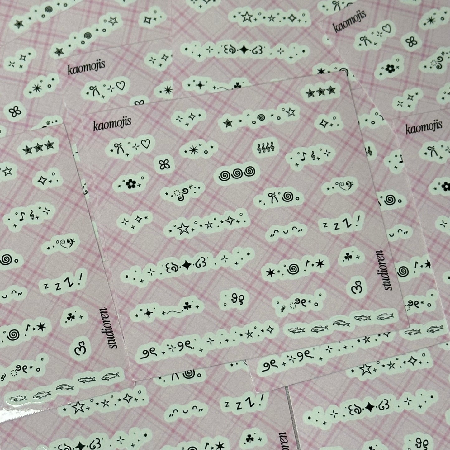 Kaomoji sticker sheet