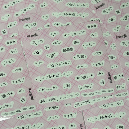 Kaomoji sticker sheet