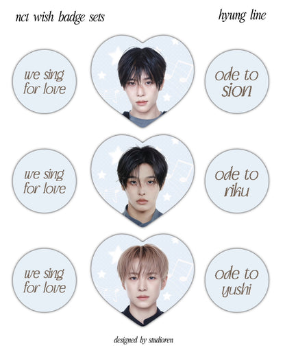 nct wish heart badge sets [PREORDER]