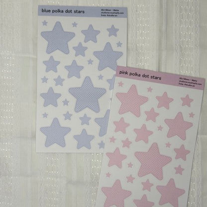 Polka dot stars sticker sheet